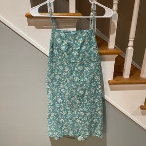 American Eagle Green and White Floral Mini Dress